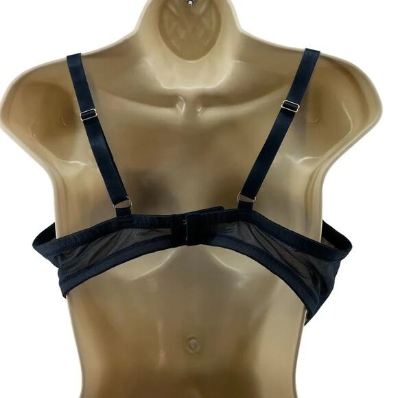 ThirdLove Eyelash Lace Demi Bra Darkest Teal 40D - Picture 7 of 8